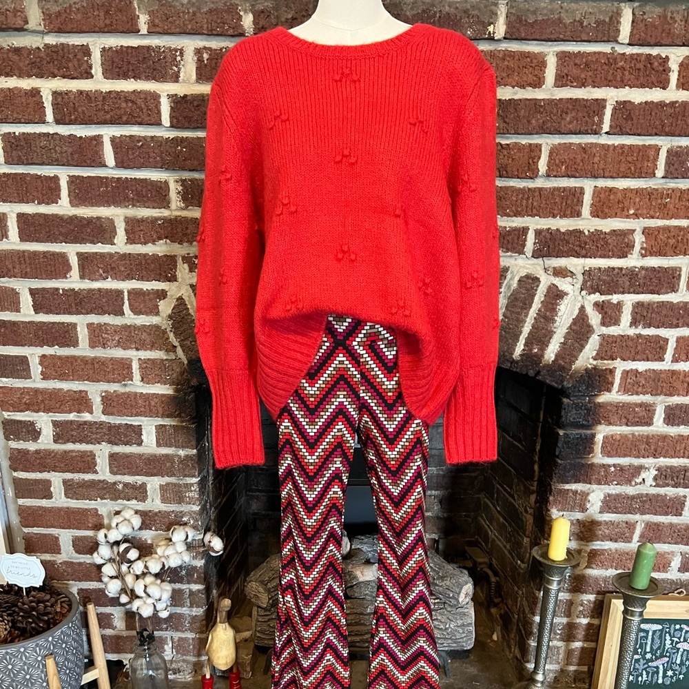 gap red bubble cluster sweater
